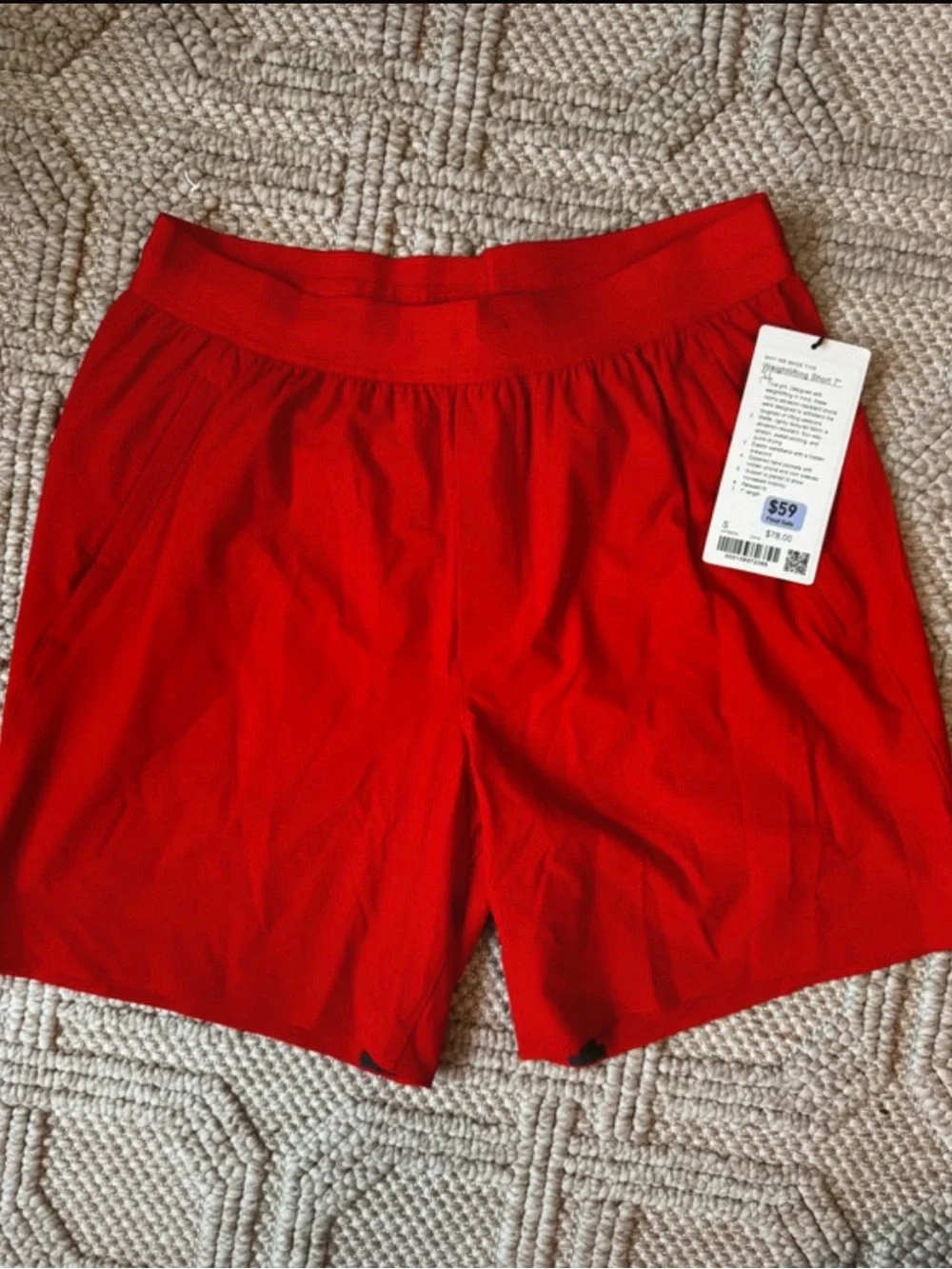 Lululemon Weightlifting Short 7” Cherry Ember Red Size S NWT Men’s Gym Shorts